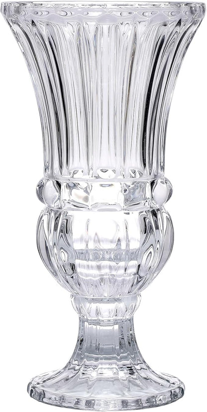 11.6" High Transparent Glass Vase, Art Plant Flower Vase. Decorative for Home Office Wedding Holiday Party Celebrate Centerpiece Decor