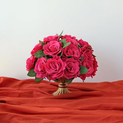 20 pcs 4'' Rose Red Faux Flowers Magenta Pink Brushed Silk Rose Set for DIY Bouquet Wedding Arrangements Artificial Flower Wall Mirror Decor Baby Shower Home Decor Table Centerpieces