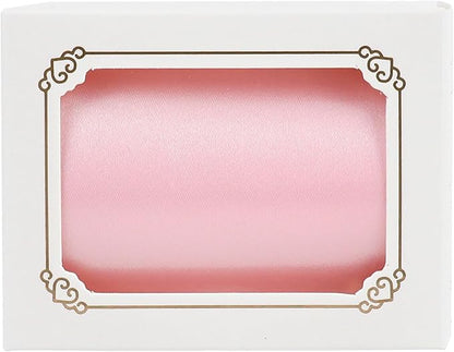 MEEDEE Pink Satin 3 Inch Ribbon Lux Double Faced Satin Ribbon by 10 Yards Pink Silk Ribbons Light Pink Wide Ribbons for Baby Shower, Christmas Tree Decoration, Flower Bouquet