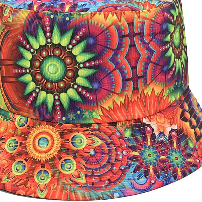Quanhaigou Bucket Hat for Men Women,Packable Reversible Printed Sun Hats,Fisherman Outdoor Summer Travel Hiking Beach Caps