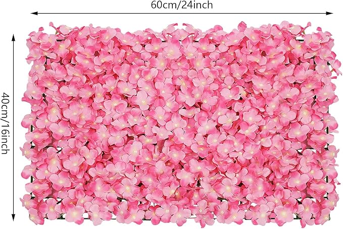 Flower Wall Panel Floral Backdrop,20Pack Pink Flower Wall Decor,Silk Rose Wall, Artificial Flower Wall Backdrop Faux Flower Panel for Wedding