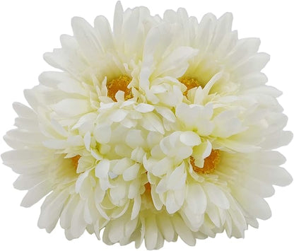 TOPIA Artificial African Daisies Flowers African Daisy Silk Flowers Artificial Gerbera Daisies Pack of 10 (White)