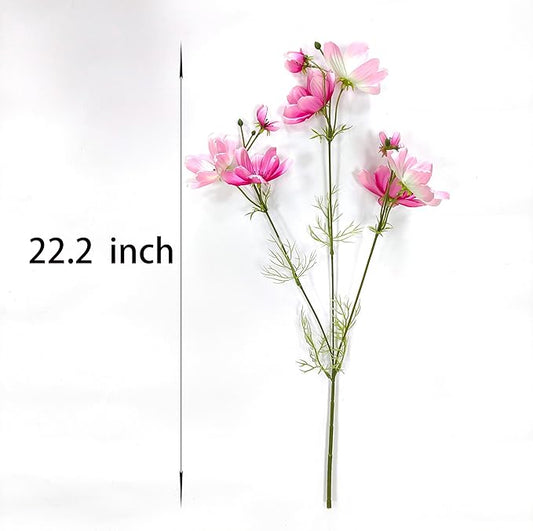 ATFL Artificial Pink Daisy Flowers,8 Bundles 21.65'' Faux Fake Silk Daisy Flowers Arrangements for Home Garden Vase Décor (8, Gradient Pink)