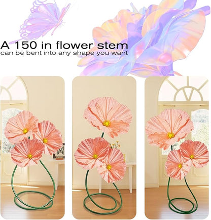 Large Flowers Artificial Flower Decoration - Wedding Giant Flowers Huge Artificial Paper Floral for Birthday Ceremony Party Event Mall Window Display Decorations 3pc (Pink)