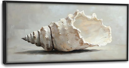 Seashell Large Decor Wall Art Framed Pictures for Living Room, Ocean Seashell Oversized Canvas Print Painting Modern Extra Large Framed Artwork for Bedroom Office Home Decor 60"x30"