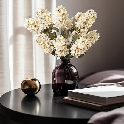 Fake Flowers Hydrangea Silk Flowers With Stems White Flowers Fake Flowers In Vase Hydrangea Artificial Flowers Winter Flowers Artificial For Decoration Vase Decor 24"（Cream Color）8PCS Wthout Vase