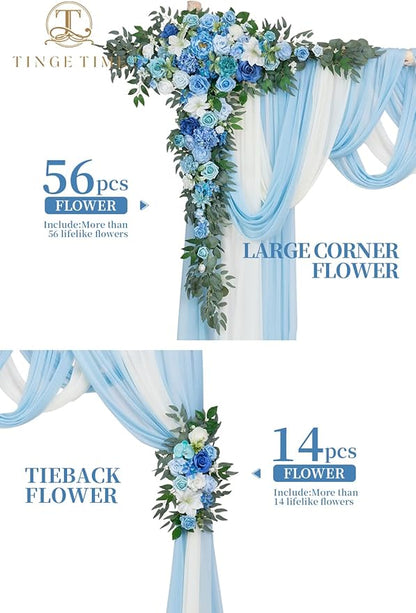 TINGE TIME Artificial Arch Flowers Kit Pack of 5, Wedding Decorations for Reception with Hanging Flowers, Wedding Arch Silk Floral Arrangements Ceremony Backdrop French Country Outdoor Party Decor
