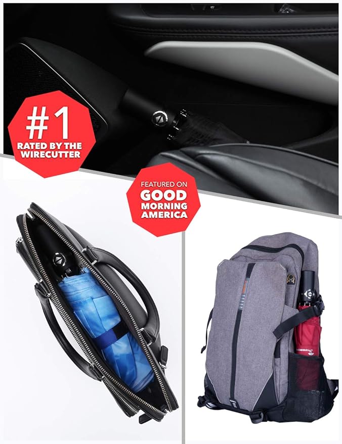 SY COMPACT Travel Umbrella - Windproof Automatic Compact Umbrella, Lightweight Waterproof Design for Backpack, Car & Purse