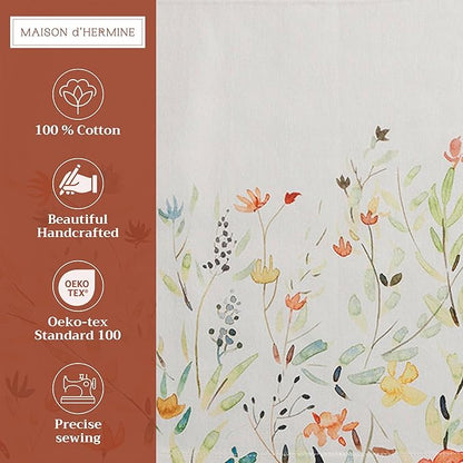Maison d' Hermine Placemats Set of 4 100% Cotton Washable Cloth Place Mats, Reusable Table Mats for Kitchen Dining Decoration, Party, Wedding, Restaurant Spring/Summer (Colmar, 13" x 19")