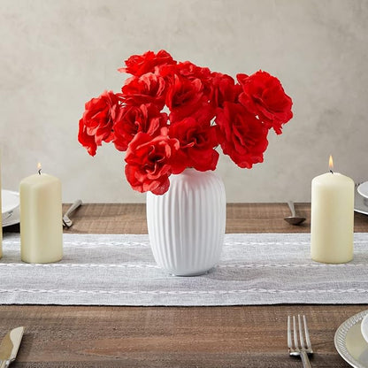 Bright Creations Red Flowers for Centerpieces - 50 Count, 3-Inch Stemless Silk Flower Heads, Red - Bulk Faux & Artificial Roses for Decoration - DIY Crafts & Wedding Decor