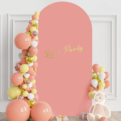 Wokceer 6.6FT Wedding Arch Cover Spandex Fitted Wedding Arch Stand Covers Round Top Chiara Arch Backdrop Cover for Birthday Party Ceremony Banquet Decoration Dusty Rose