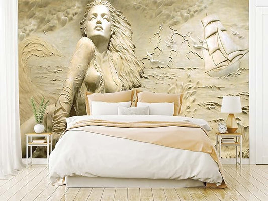 Cliouar-Wall Mural Wallpaper for Bedroom Living Room - 3D Decoration Sculpture Art 155" x 103" (Not Self-Adhesive)