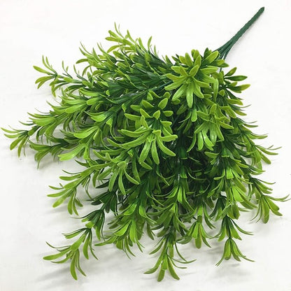 PASYOU Artificial Plants Shrubs, Plastic Shrub Fake Bushes Grass Greenery Leaves Bush Indoor Outdoor Home Garden Party Verandah Wedding Décor DIY Table Arrangement Decoration Planter Filler 2 Pcs