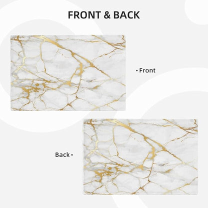 Placemats 4 pcs Marble Double-Layer Imitation Linen Place Mats Non-Slip Heat-Resistant Tablemats for Home Restaurant Hotel 18×12 Inch