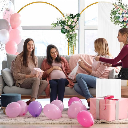 7.2 FT Arch Backdrop Stand, Metal Background Balloon Arch Stand, Baby Shower Backdrop Arch, Gold Arches for Party Decoration