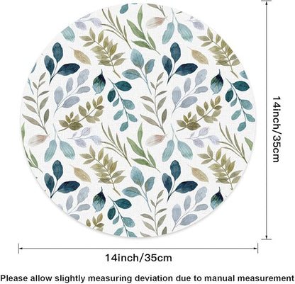 Flower Round Placemat Set of 4 Elegant Linen Table Mats for Dining, Heat Resistant, Stain Resistant Perfect for Dinner Parties, Restaurants, and Everyday Use