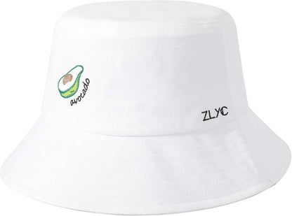 ZLYC Unisex Fashion Embroidered Bucket Hat Summer Fisherman Cap for Men Women