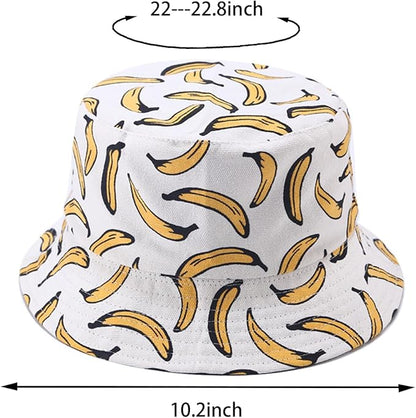 Bucket Hat for Women Men, Cotton Reversible Double Side Wear Sun Hats Beach Fisherman Hat