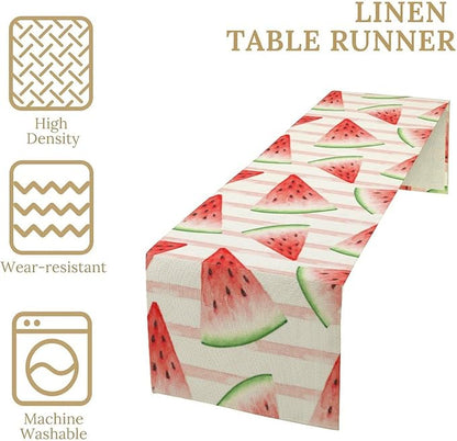 Watermelon Table Runner,Summer Fruit Tropical Birthday Party Decoration Dining Room Home Kitchen Table Decor 13 x 36Inch