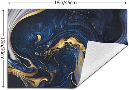 Placemats Set of 4 PVC Woven Place Mats Heat Resistant Easy to Clean for Indoor Outdoor Party Kitchen Dining Table Decoration 12"x18",Marble Pattern