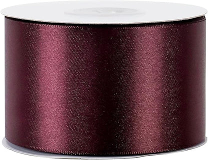 MEEDEE Satin Ribbon 2 inch Wide Double Faced Burgundy Ribbon for Christmas Tree, Crafts, Weddings, Flower Bouquet