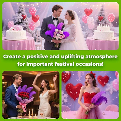Piokio 20 pcs Natural Purple Ostrich Feathers 6-8 inch(15-20 cm) Bulk for DIY Handmade Artwork and DIY Clothes, Feather Pens, Dream Catcher, Table Decoration.