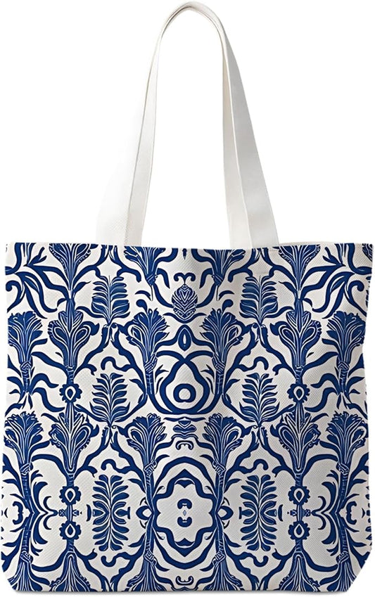 Flowers Tote Bag Gifts for Women, Canvas Aesthetic Reusable Grocery Bags Shopping Bags