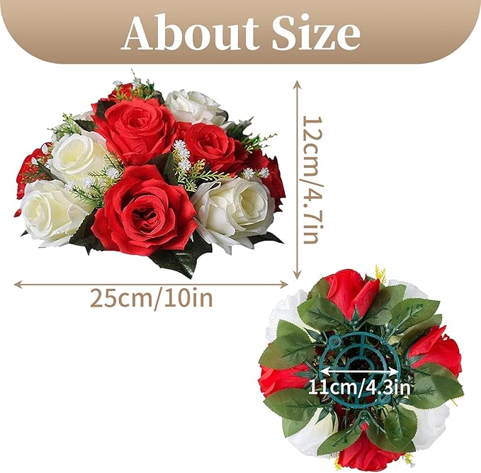 Sziqiqi Pack of 2 Fake Flowers, Silk Rose Flowers, Suit for Wedding/Party Centerpiece Road Lead Flower Rack Decorations, 2 Pieces