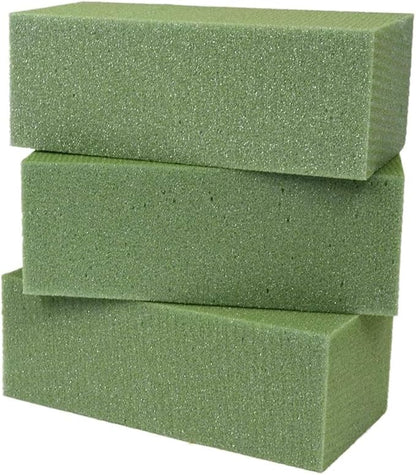 Premium Dry Floral Foam Blocks (3ct) - Green Foam for Flower Arrangements - Styrofoam Block for Artificial Flowers and Plant Decoration, Great for Crafts, Green Foam Bricks, Florist Foam Brick/Block