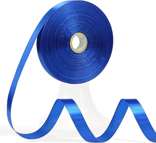 60 Yards Blue Ribbon 1/2 Inch, Royal Blue Satin Ribbon for Gift Wrapping, Crafts, Flower Bouquet, Wedding, Baby Shower, Father's Day, Christmas, Halloween