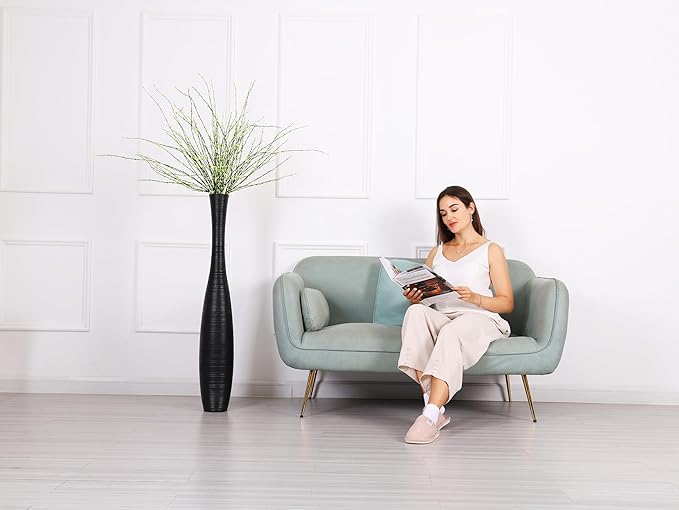 Leewadee Decorative 41 inches Tall Floor Vase for Living Room Home Decor, Black, Resin