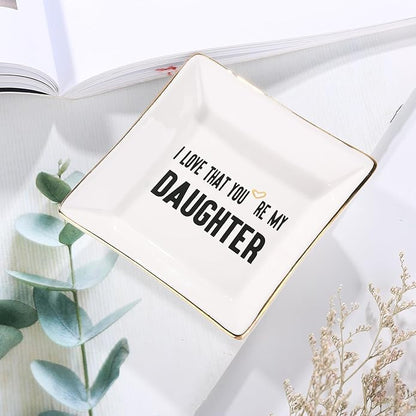 HOME SMILE Ceramic Ring Dish Jewelry Tray for Mom Sister Friends