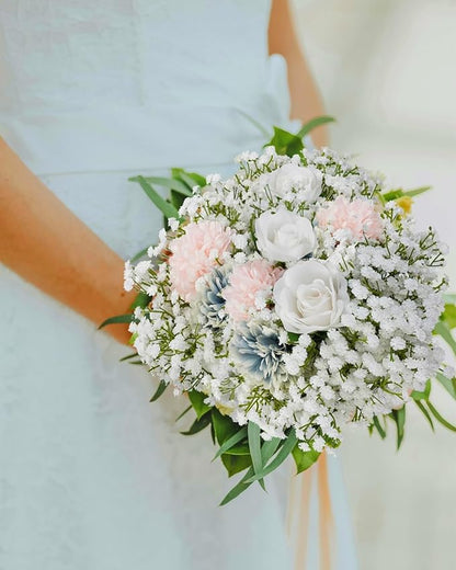 Babys Breath Artificial Flowers Bulk, 36Pcs Fake Baby Breath Flowers Artificial 11inch White Faux Gypsophila Real Touch Flowers for Wedding DIY Bouquet Arrangement Party Home Garden Decoration