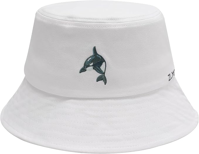 ZLYC Unisex Fashion Embroidered Bucket Hat Summer Fisherman Cap for Men Women
