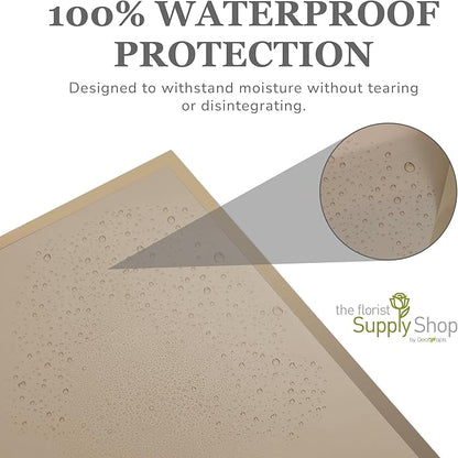 the florist Supply 20 Sheets Premium Flower Wrapping Paper | Waterproof Flower Wrapping Paper for Bouquets | Double Sided Floral Bouquet Sheets | DIY Gifts Borderline Khaki/Bronze