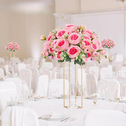 ASTRYAS 8Pcs Artificial Flowers, Artificial Peonies Silk Flowers Fake Peony Bouquet Faux Peonies Flowers Bulk for Decoration Vase Florals Arrangements Wedding Home Party Table - Pink