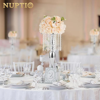 NUPTIO Flower Ball Arrangement Bouquet: 10 Pcs 11.8 inch Diameter Champagne Rose Fake Flowers Balls for Wedding Centerpiece Decorations Artificial Flower Centerpieces for Tables