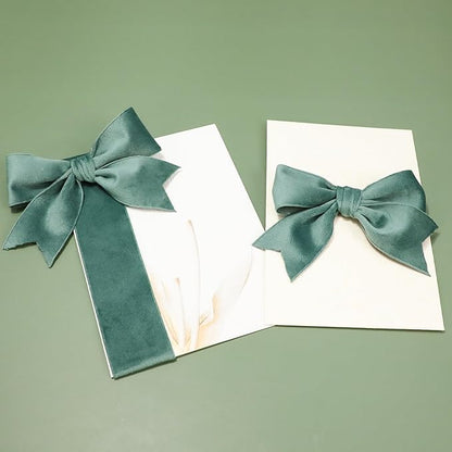 Sage Green Velvet Ribbon, 1-1/2 inch Wide Handmade Fabric Ribbons for Christmas Decor, Flower Bouquet, Wedding Decoration, Baby Shower, 2 Rolls