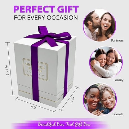 Graceful Fleurs | Real Long Lasting Roses for Years | Preserved Fresh Flowers for Delivery Birthday | Birthday Gifts for Women | Forever Roses in a Box (Purple, White Box, 4 Roses)