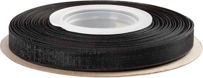 3/8 Inch Black Shimmer Sheer Organza Ribbon Sheer Chiffon Ribbon 50 Yards-Roll Multiple Colors Available for Gift Wrapping Wedding Events Christmas Décor