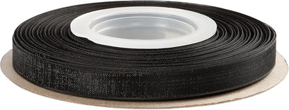 3/8 Inch Black Shimmer Sheer Organza Ribbon Sheer Chiffon Ribbon 50 Yards-Roll Multiple Colors Available for Gift Wrapping Wedding Events Christmas Décor
