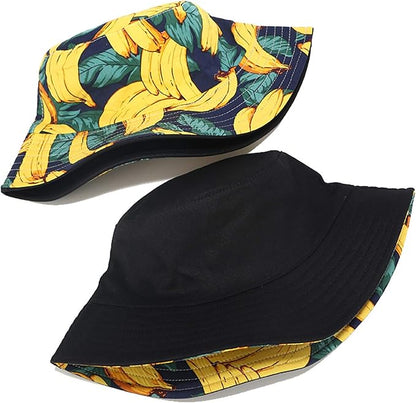 Mashiaoyi Unisex Print Double-Side-Wear Reversible Bucket Hat