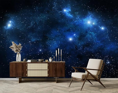 Galaxy Wallpaper Peel and Stick Night Sky Ceiling Self-Adhesive Mural for Living Room Bedroom 137"x100"