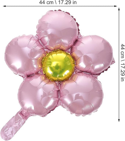 Uonlytech 12pcs Aluminum Film Flower Balloons Assorted Metallic Colors Party Decorations for Birthday Wedding Festival Tear-resistant Foil Balloons for Backdrop and Layout Props