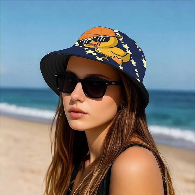Bucket Hat for Women Men Unisex Sun Cap Packable Outdoor Fisherman Hat Headwear,Reversible Double-Side-Wear