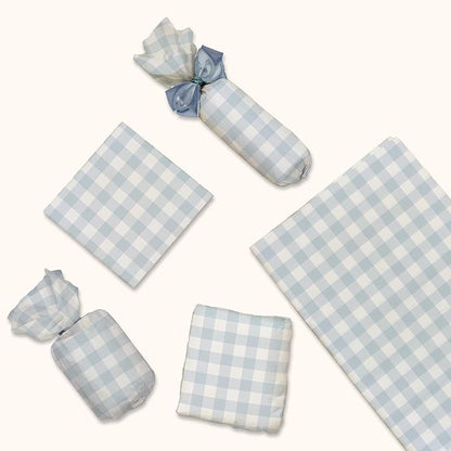 Pro Supply Global Blue Gingham Printed Tissue Paper for Gift Bags or Boxes and Wrapping - Checkered Bulk Decorative Art Tissue Paper for Packaging and Gifting | 24 Sheets 20" x 30"