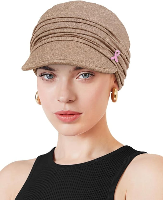 Chemo Headwear Viscose Newsboy Cap for Women Fall and Winter Hats