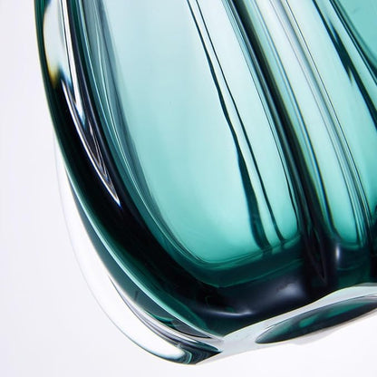Luxury Lane Hand Blown Laine Sommerso Art Glass Vase for Home Decor 10 inch Tall Centerpiece Table Decoration