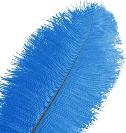 Piokio 10 pcs Natural Turquoise Ostrich Feathers 14-16 inch(35-40 cm) Bulk for Wedding Party Decoration Gatsby Decorations