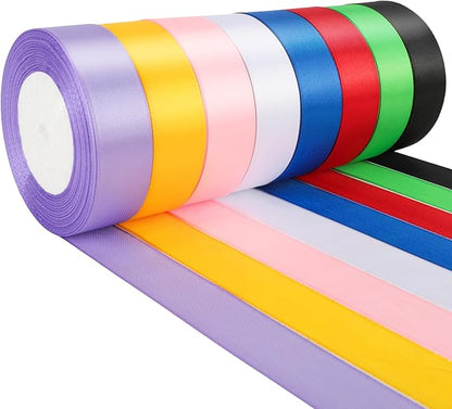 NESCCI 200 Yards Ribbon,1 Inch Satin Ribbon,Single Face Satin Ribbons, Perfect for Gift Wrapping,Wedding Decoration,Handmade Bows,Wrapping Bouquet and More